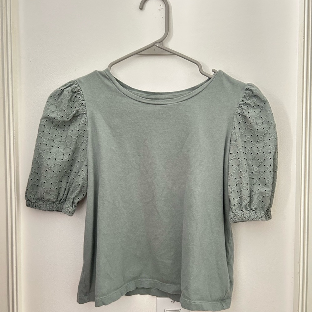 Gap Kids Puff Sleeve Top - Green